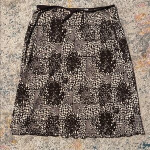 Max Studio Black & Cream Printed Midi Skirt